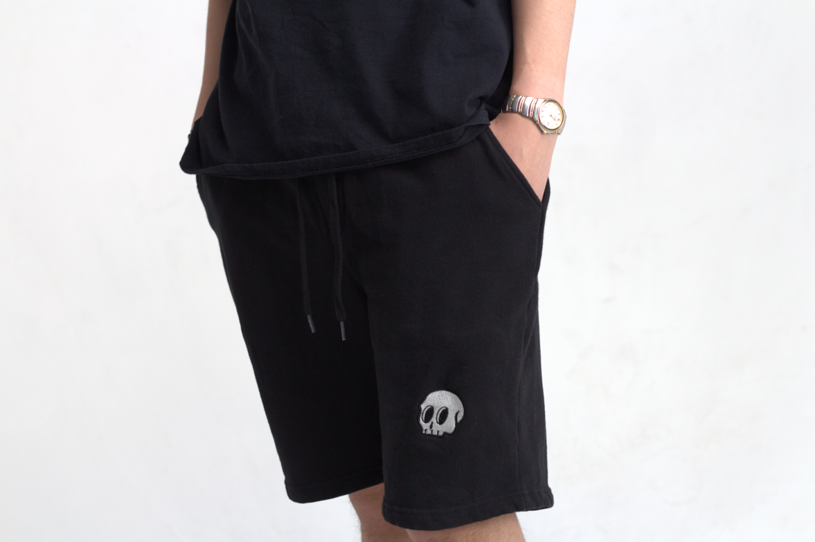 Black skull shorts