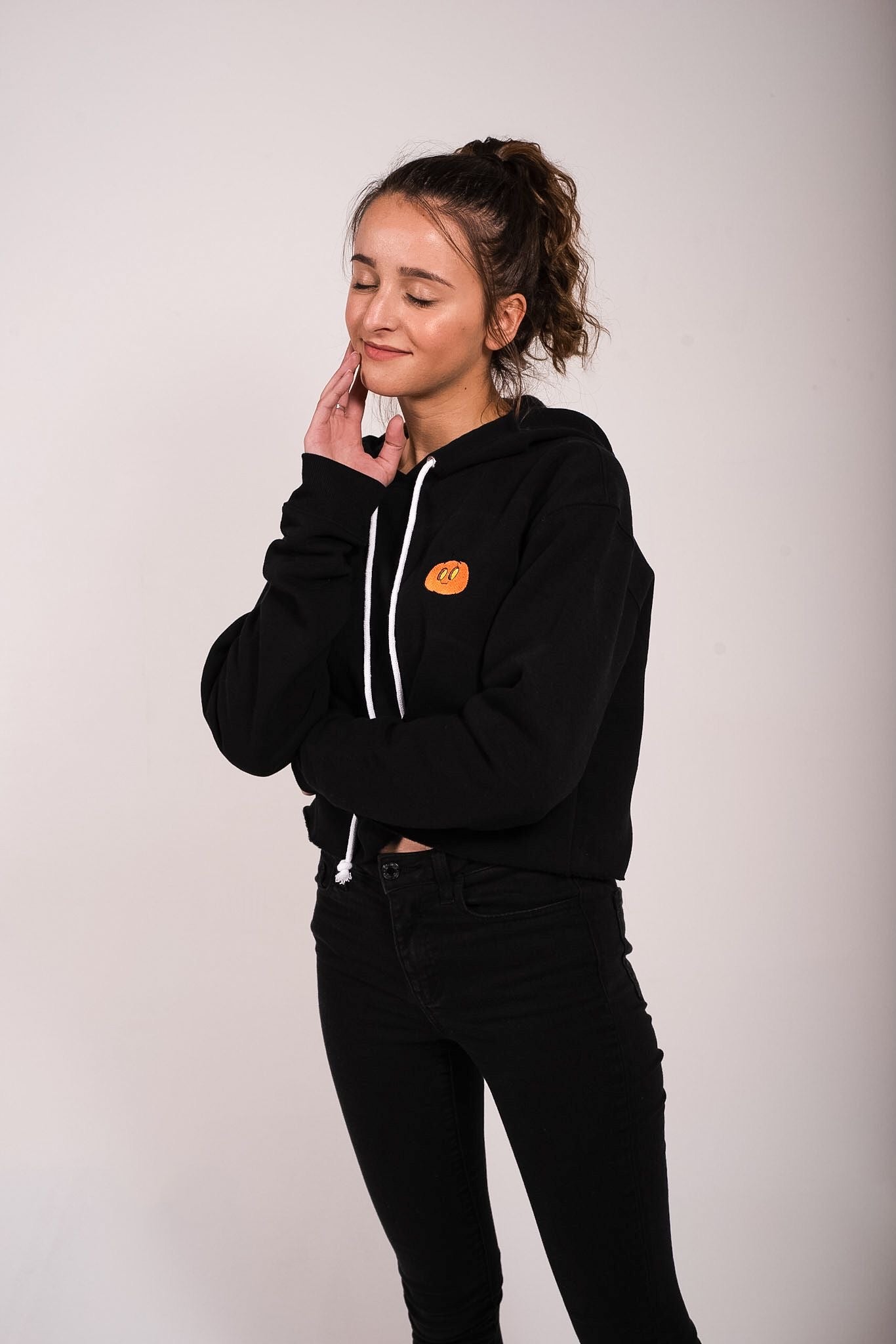 black pumpkin crop top