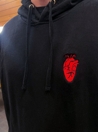 Unisex  heart hoodie black