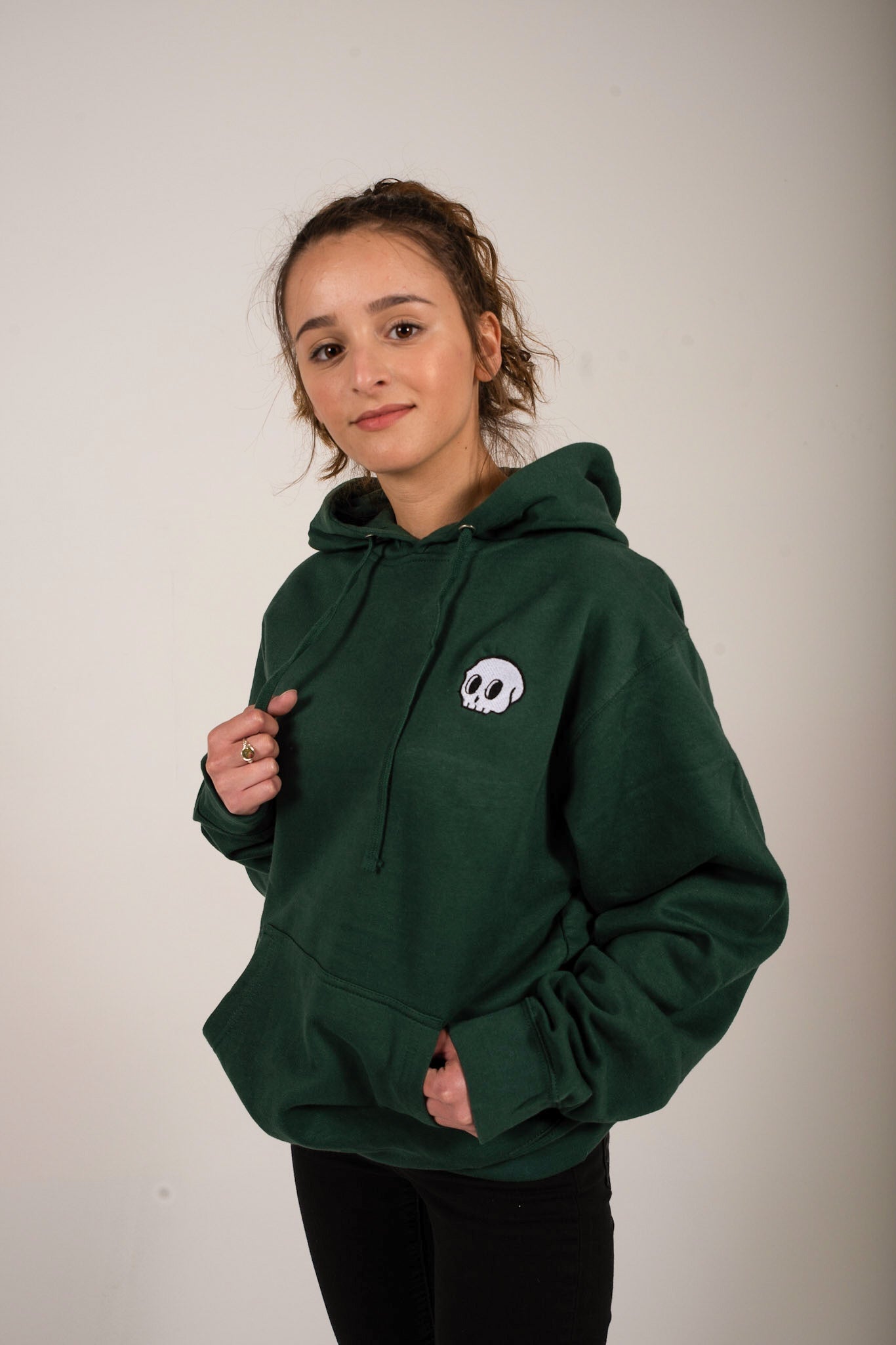 Unisex Forest green skull hoodie – Forgotten Happiness