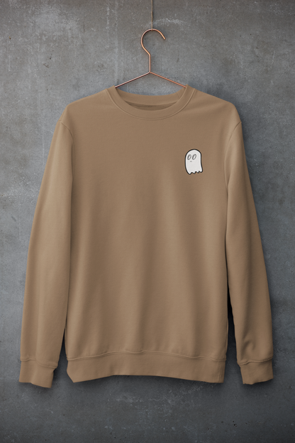 embroidered ghost crewneck nude